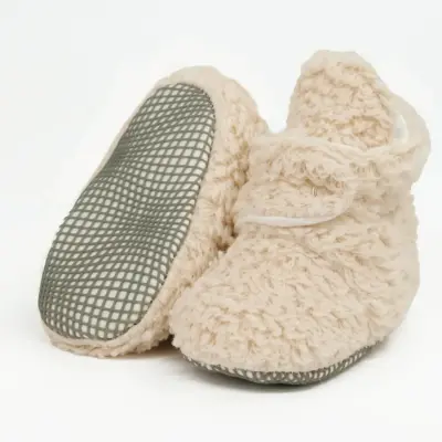 Ella Bonna Unisex Panduf Organik Pamuk Kaydırmaz Taban Bej - 11