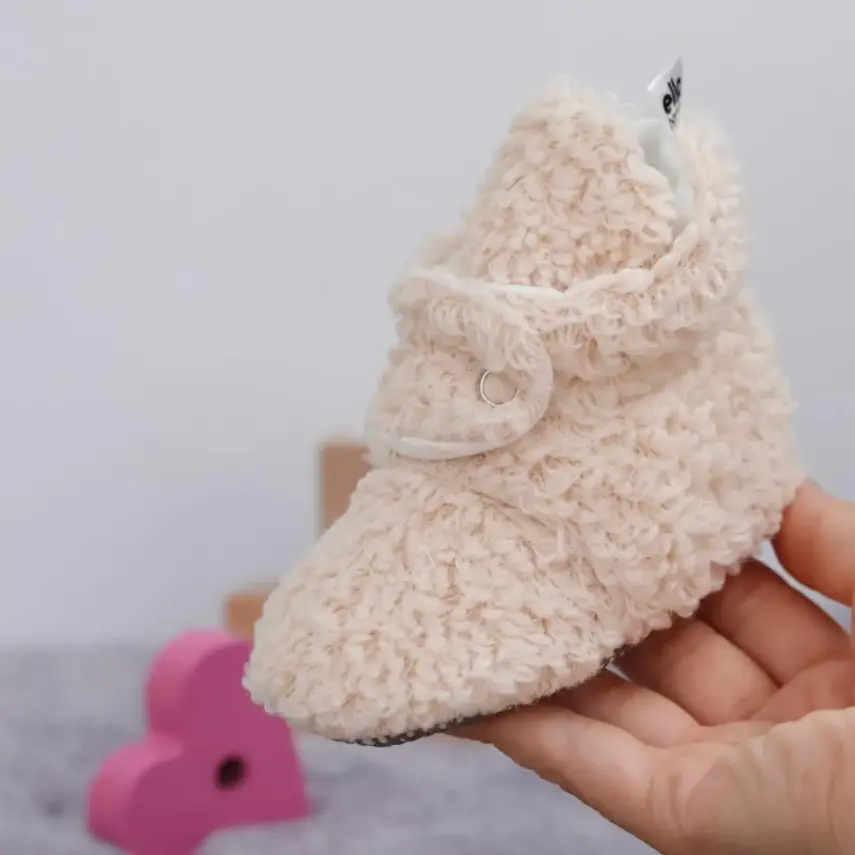 Ella Bonna Unisex Panduf Organik Pamuk Kaydırmaz Taban Bej - 5