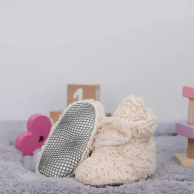 Ella Bonna Unisex Panduf Organik Pamuk Kaydırmaz Taban Bej - 6