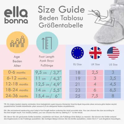 Ella Bonna Unisex Panduf Organik Pamuk Kaydırmaz Taban Bej - 10