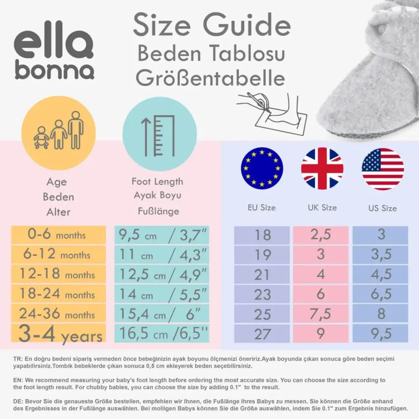 Ella Bonna Unisex Panduf Organik Pamuk Kaydırmaz Taban Bej - 3