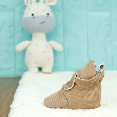 Ella Bonna Unisex Panduf Organik Pamuk Kaydırmaz Taban Bej - 3