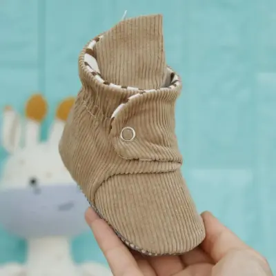 Ella Bonna Unisex Panduf Organik Pamuk Kaydırmaz Taban Bej - 7