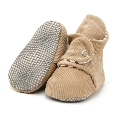 Ella Bonna Unisex Panduf Organik Pamuk Kaydırmaz Taban Bej - 21