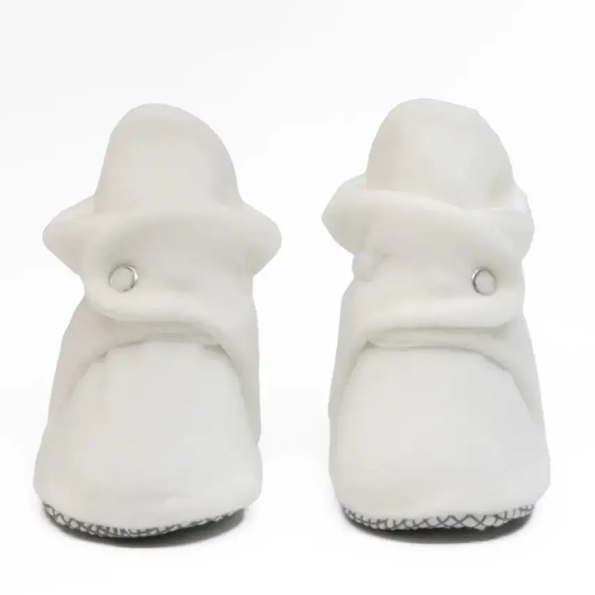 Ella Bonna Unisex Panduf Organik Pamuk Kaydırmaz Taban Beyaz - 10