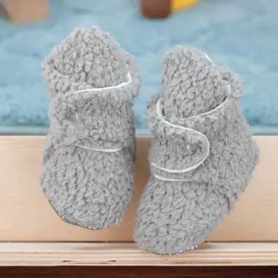 Ella Bonna Unisex Panduf Organik Pamuk Kaydırmaz Taban Gri - 12