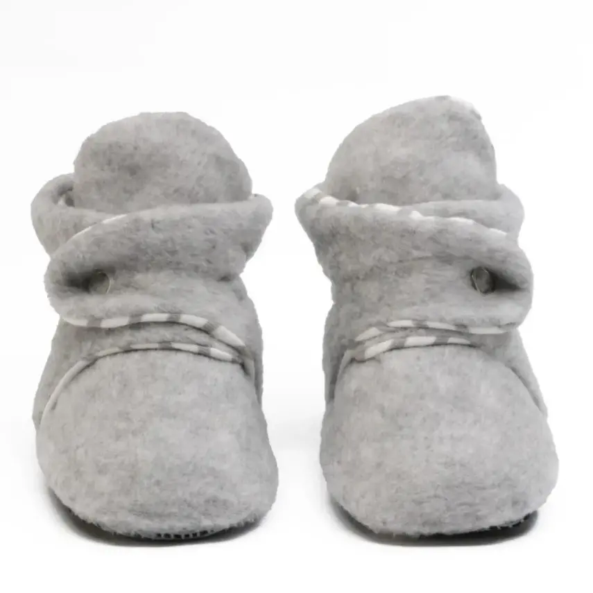 Ella Bonna Unisex Panduf Organik Pamuk Kaydırmaz Taban Gri - 6