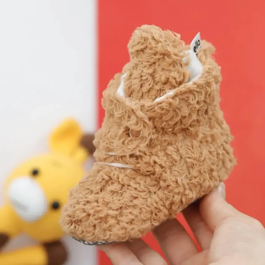 Ella Bonna Unisex Panduf Organik Pamuk Kaydırmaz Taban Kahverengi - 6