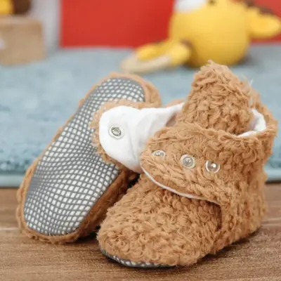 Ella Bonna Unisex Panduf Organik Pamuk Kaydırmaz Taban Kahverengi - 3