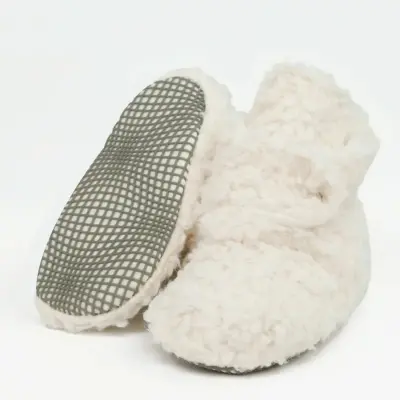 Ella Bonna Unisex Panduf Organik Pamuk Kaydırmaz Taban KIRIK BEYAZ