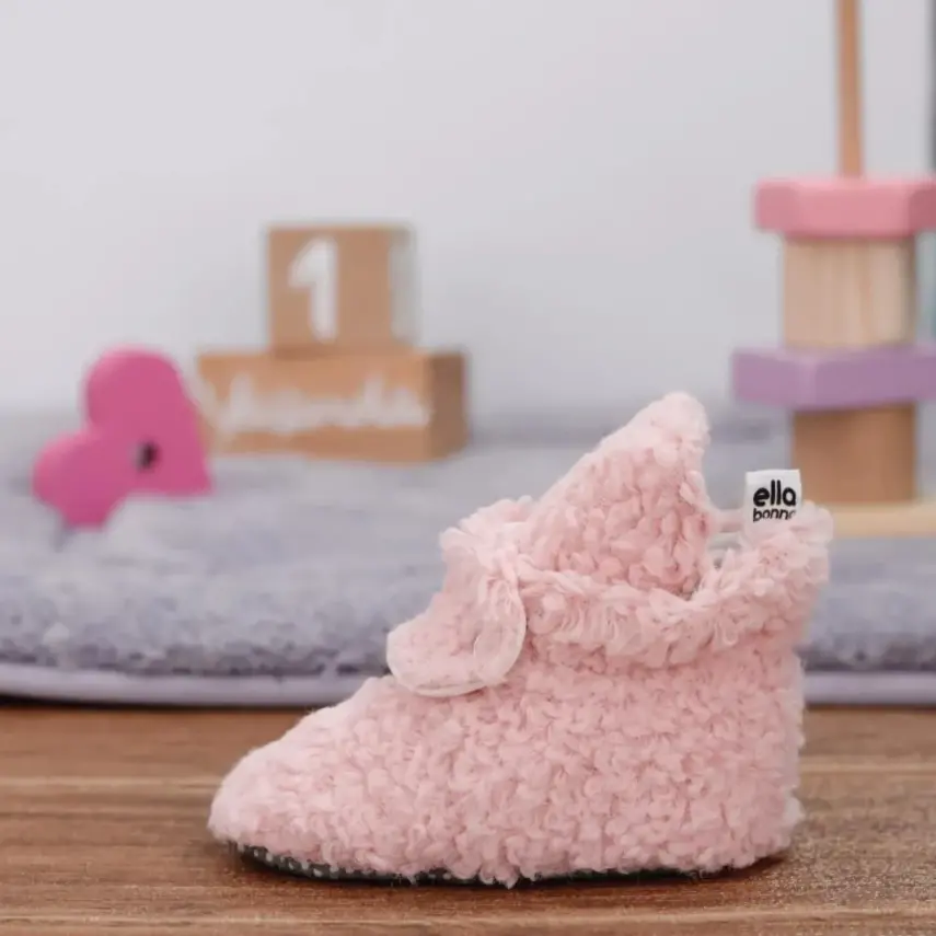 Ella Bonna Unisex Panduf Organik Pamuk Kaydırmaz Taban Pudra - 4