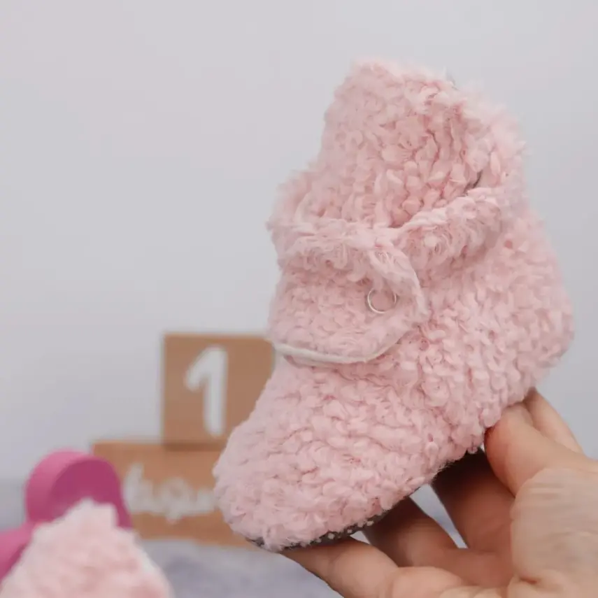 Ella Bonna Unisex Panduf Organik Pamuk Kaydırmaz Taban Pudra - 6