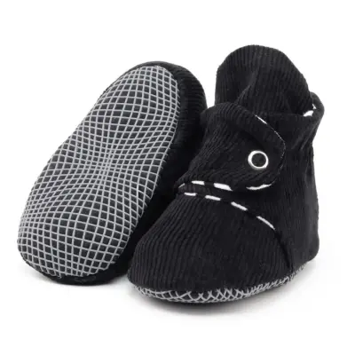 Ella Bonna Unisex Panduf Organik Pamuk Kaydırmaz Taban Siyah