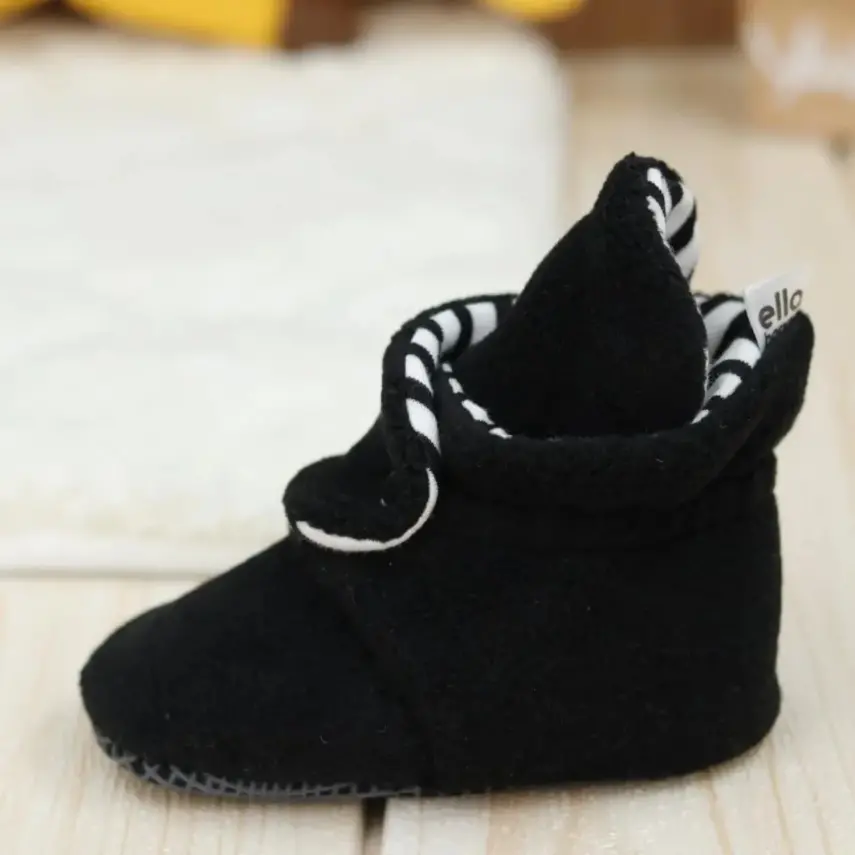 Ella Bonna Unisex Panduf Organik Pamuk Kaydırmaz Taban Siyah - 2