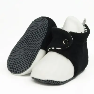 Ella Bonna Unisex Panduf Organik Pamuk Kaydırmaz Taban Siyah - Beyaz - 11