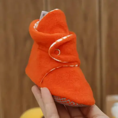 Ella Bonna Unisex Panduf Organik Pamuk Kaydırmaz Taban Turuncu - 9