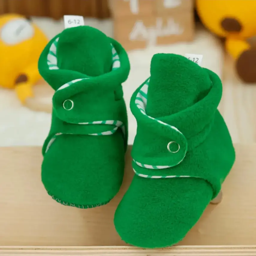 Ella Bonna Unisex Panduf Organik Pamuk Kaydırmaz Taban Yeşil - 7