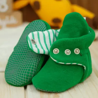 Ella Bonna Unisex Panduf Organik Pamuk Kaydırmaz Taban Yeşil - 2