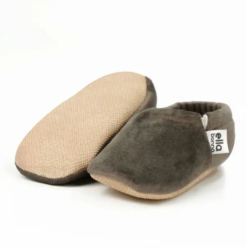 Ella Bonna Unisex Patik Kadife Kaydırmaz Taban Antrasit - 6