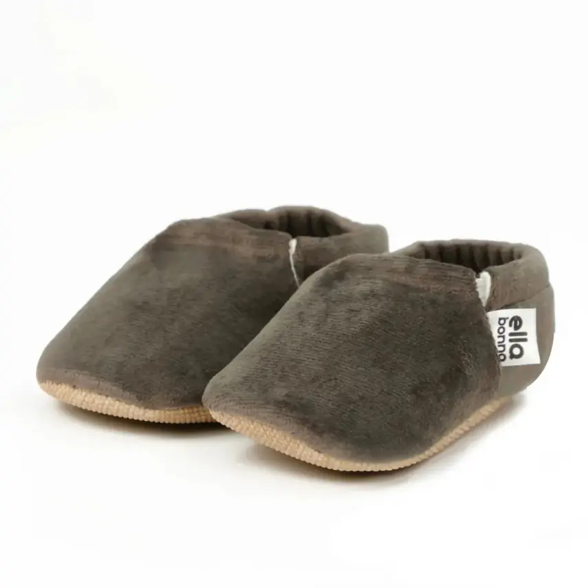 Ella Bonna Unisex Patik Kadife Kaydırmaz Taban Antrasit - 10