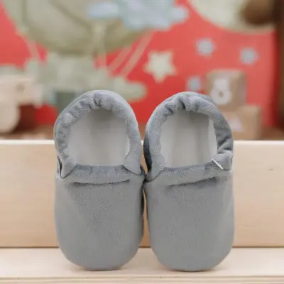 Ella Bonna Unisex Patik Kadife Kaydırmaz Taban Gri - 2