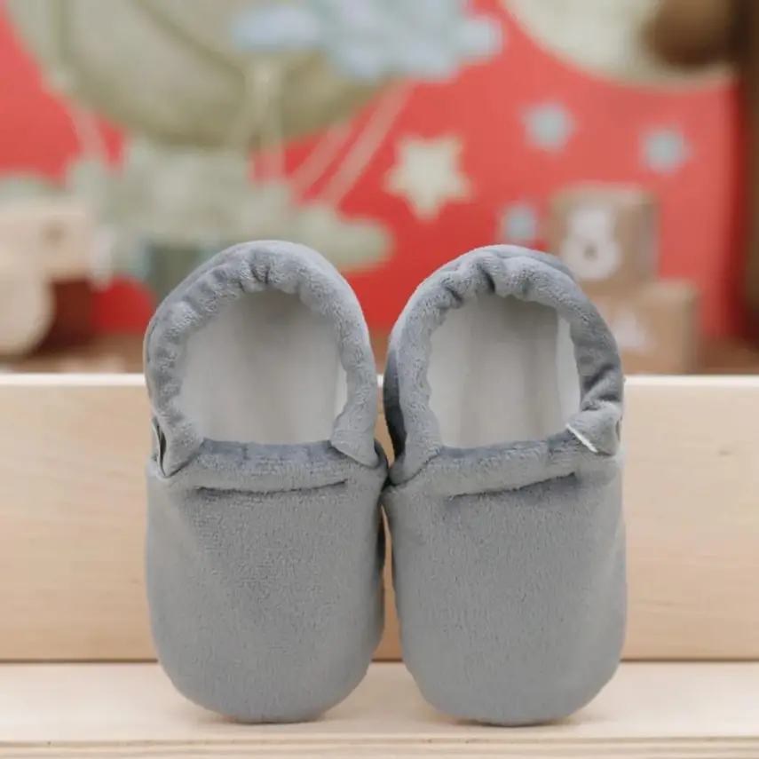 Ella Bonna Unisex Patik Kadife Kaydırmaz Taban Gri - 7