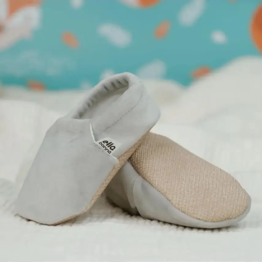 Ella Bonna Unisex Patik Kadife Kaydırmaz Taban Gümüş - 8