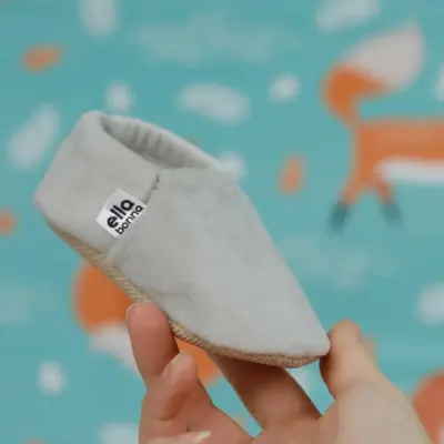 Ella Bonna Unisex Patik Kadife Kaydırmaz Taban Gümüş - 2