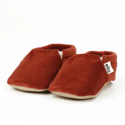 Ella Bonna Unisex Patik Kadife Kaydırmaz Taban Kiremit 