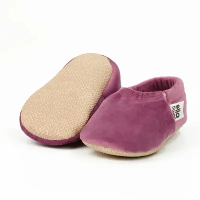 Ella Bonna Unisex Patik Kadife Kaydırmaz Taban Mor - 2