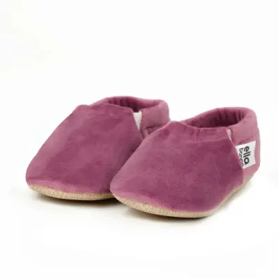 Ella Bonna Unisex Patik Kadife Kaydırmaz Taban Mor 