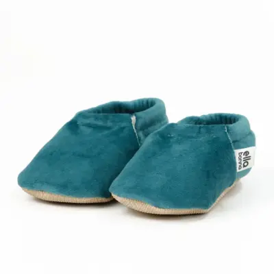 Ella Bonna Unisex Patik Kadife Kaydırmaz Taban Petrol 