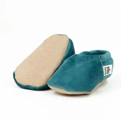 Ella Bonna Unisex Patik Kadife Kaydırmaz Taban Petrol - 2