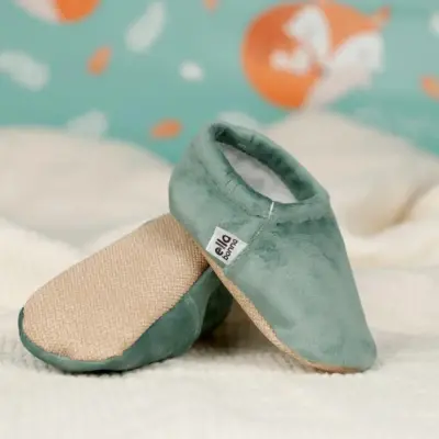 Ella Bonna Unisex Patik Kadife Kaydırmaz Taban Su Yeşili - 3