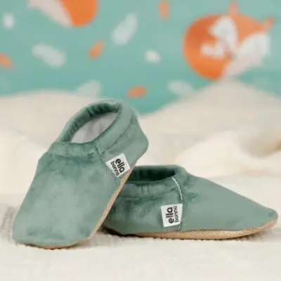 Ella Bonna Unisex Patik Kadife Kaydırmaz Taban Su Yeşili - 7