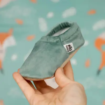 Ella Bonna Unisex Patik Kadife Kaydırmaz Taban Su Yeşili - 5