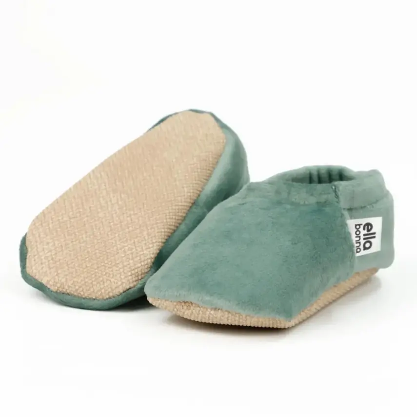 Ella Bonna Unisex Patik Kadife Kaydırmaz Taban Su Yeşili - 2