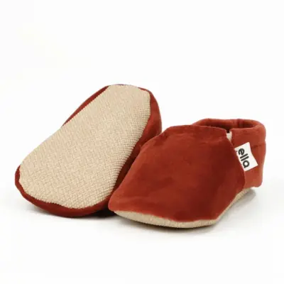 Ella Bonna Unisex Patik Kadife Kaydırmaz Taban Tarçın 