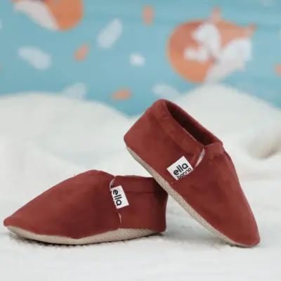 Ella Bonna Unisex Patik Kadife Kaydırmaz Taban Tarçın - 6