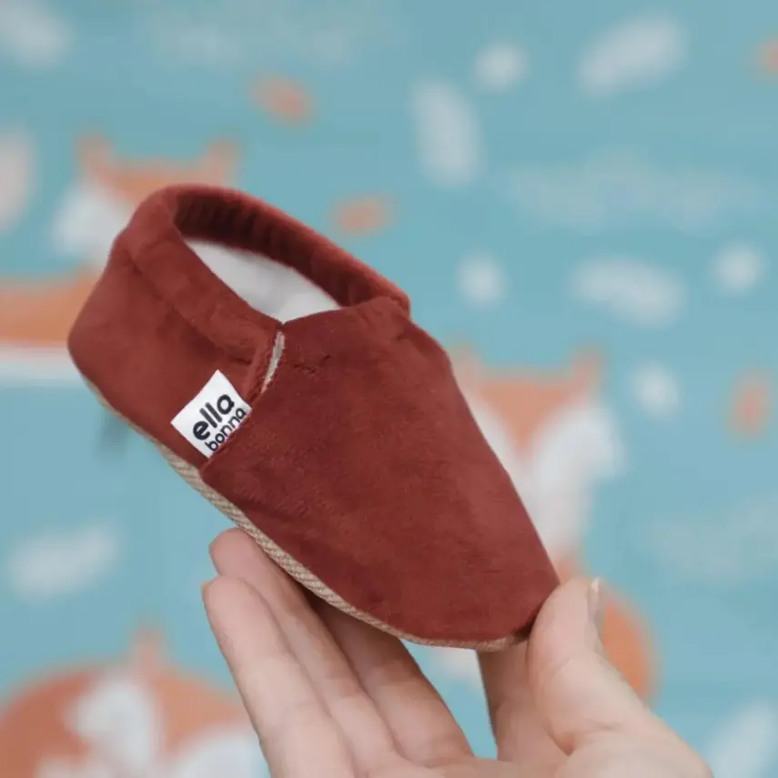 Ella Bonna Unisex Patik Kadife Kaydırmaz Taban Tarçın - 4