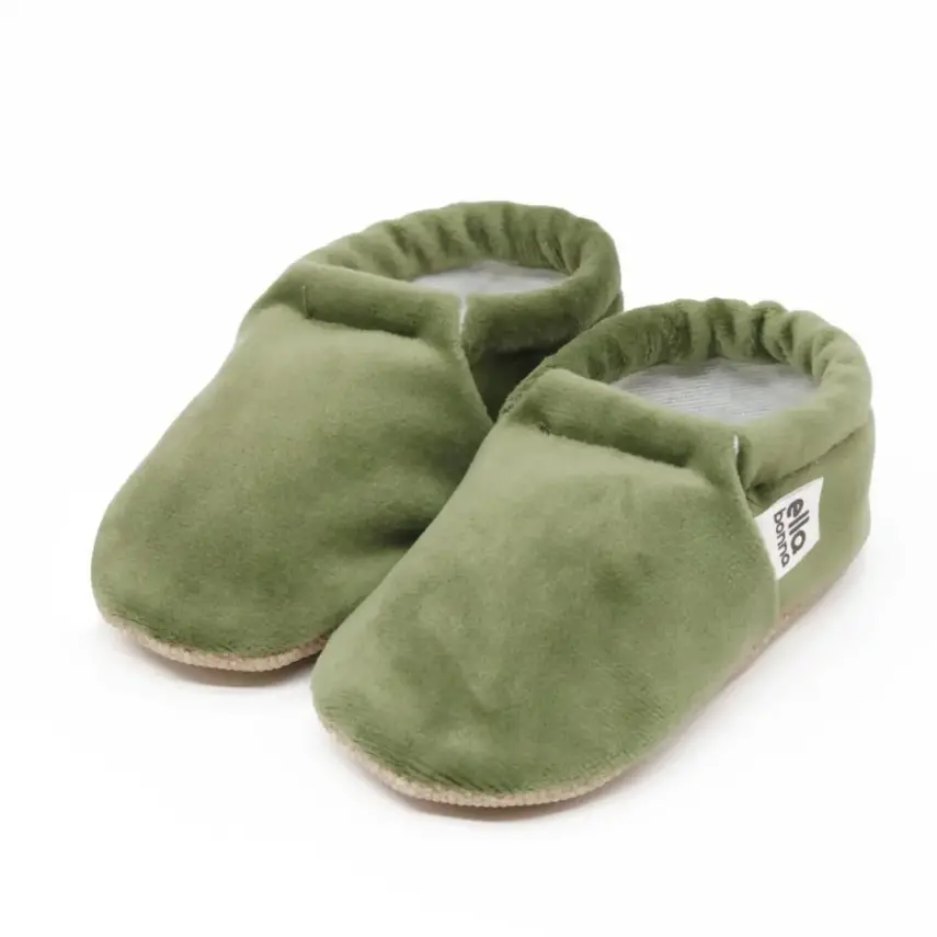 Ella Bonna Unisex Patik Kadife Kaydırmaz Taban Yeşil - 1