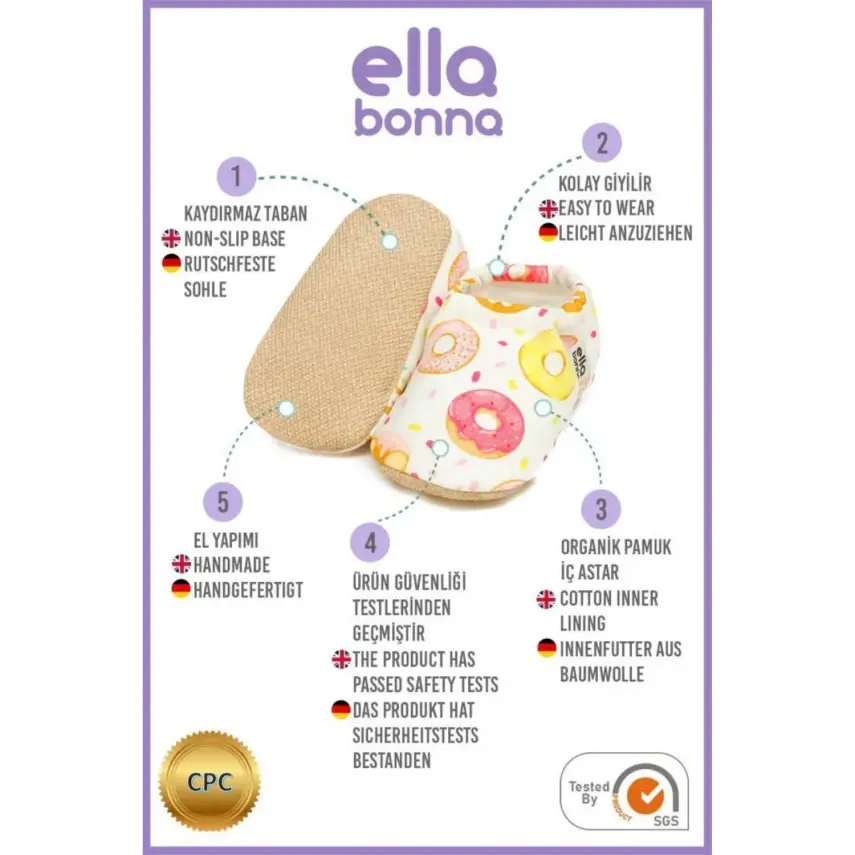 Ella Bonna Unisex Patik Kaydırmaz Taban Donut - 14