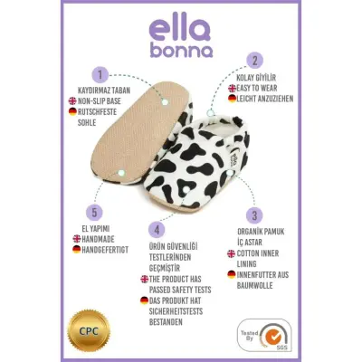 Ella Bonna Unisex Patik Kaydırmaz Taban İnek - 5