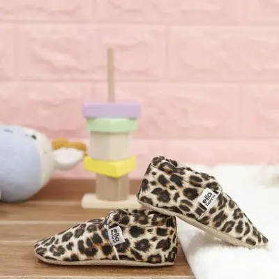 Ella Bonna Unisex Patik Kaydırmaz Taban Leopar - 8
