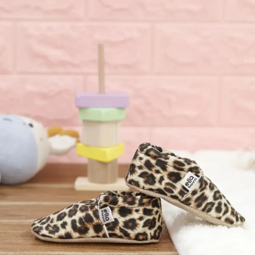 Ella Bonna Unisex Patik Kaydırmaz Taban Leopar - 8