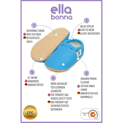 Ella Bonna Unisex Patik Kaydırmaz Taban Mavi - 3