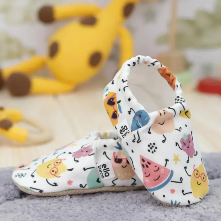 Ella Bonna Unisex Patik Kaydırmaz Taban Meyveler - 5