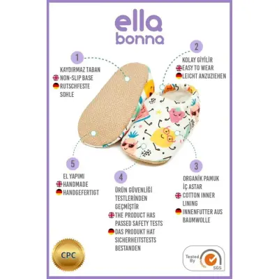 Ella Bonna Unisex Patik Kaydırmaz Taban Meyveler - 3