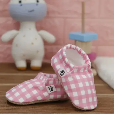 Ella Bonna Unisex Patik Kaydırmaz Taban Pembe Çizgili - 16