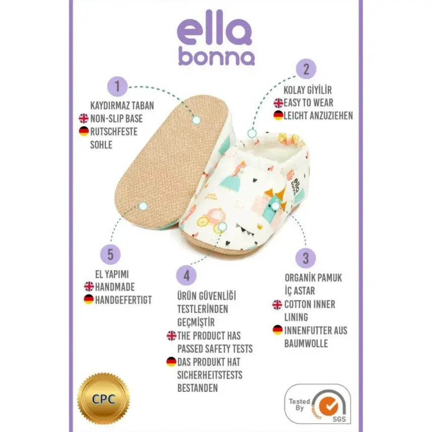 Ella Bonna Unisex Patik Kaydırmaz Taban Prenses - 4